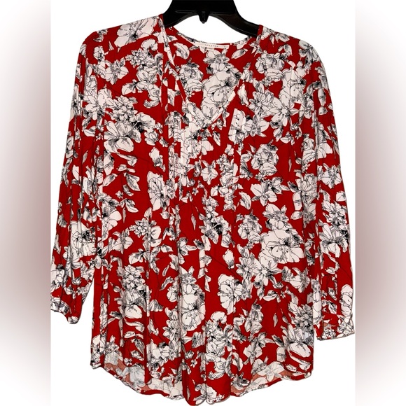 🪷NWOT! Floral Pleat Front Boho Blouse - Picture 1 of 8